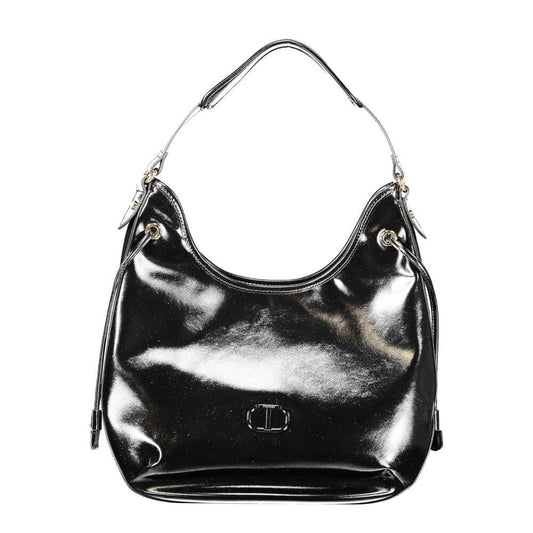 Twinset Black Polyethylene Women Hobo Bag with sleek design and single shoulder handle