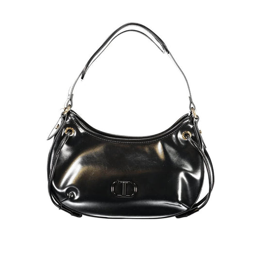 Twinset Black Polyethylene Women Handbag with a sleek design, featuring single shoulder handle, ideal for modern trendsetters.