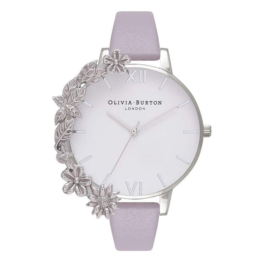 Olivia Burton Purple Artificial Leather Dress Watch