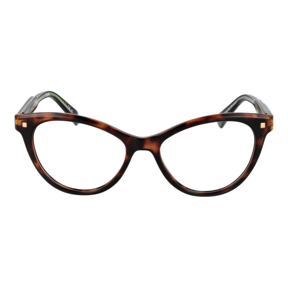 Polaroid Brown Women Glasses Frame in full-rim cat eye style with plastic frame and demo lenses.