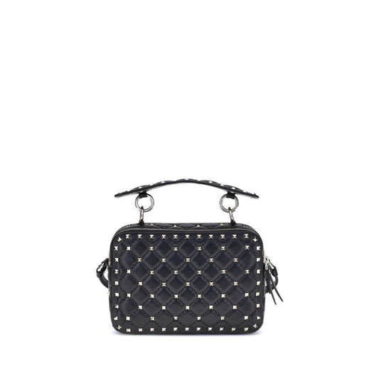 Valentino Garavani Black Lamb Ovis Aries Aries Shoulder Bag with quilted design and gold-tone studs