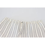 Dolce & Gabbana White Stripes Silk Lounge Trouser Pants