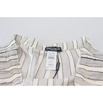 Dolce & Gabbana White Stripes Silk Lounge Trouser Pants