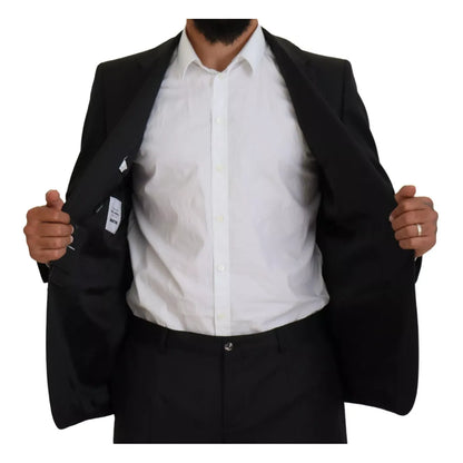 Dolce & Gabbana Melange Grey Wool 2 Piece MARTINI Suit