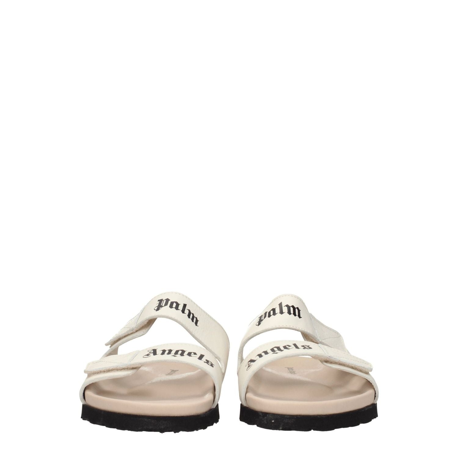 Palm Angels Beige Leather Slippers