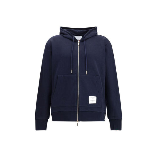 Thom Browne HOODIE ZIP-UP PULLOVER IN CLASSIC LOOPBA