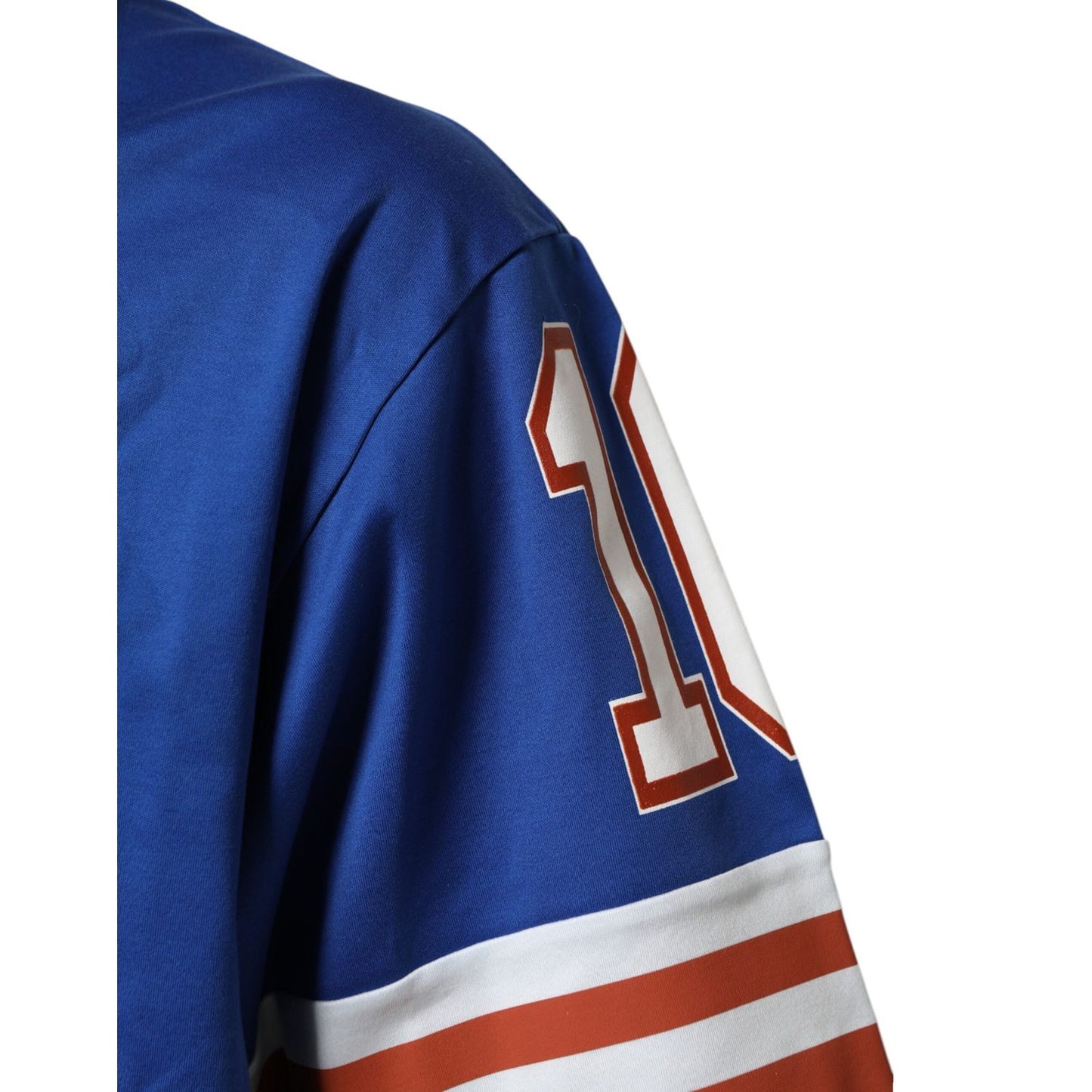 Dolce & Gabbana Blue Cotton DG Logo Mesh Jersey T-shirt