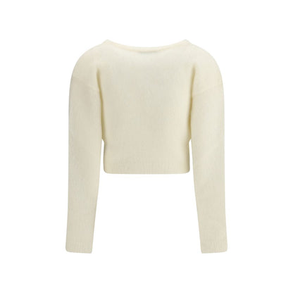 Alessandra Rich White Mohair Cardigan