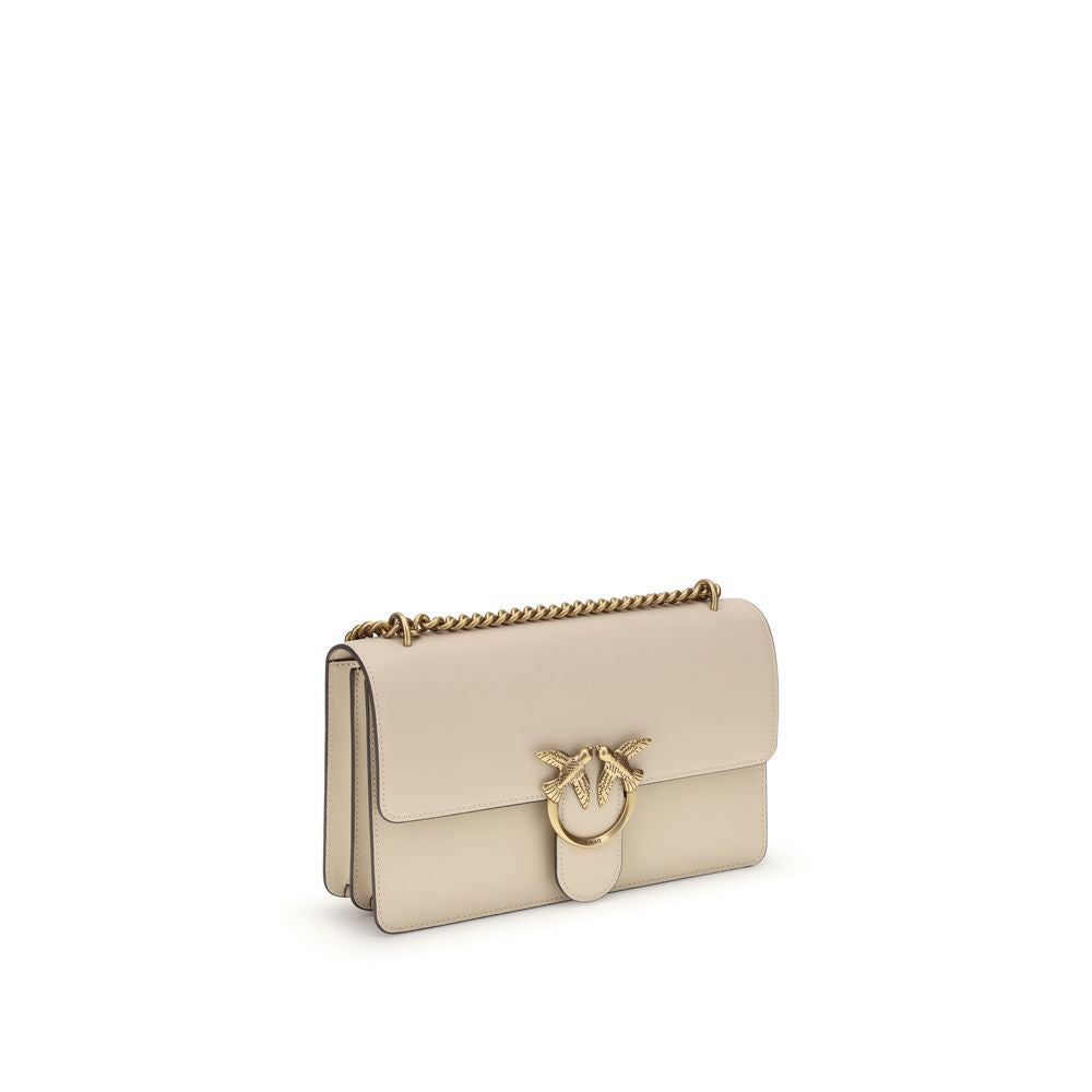 PINKO Beige Calf Leather Bos Taurus Shoulder Bag