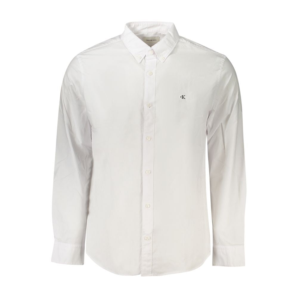 Calvin Klein White Cotton Men Shirt CA-39422-S