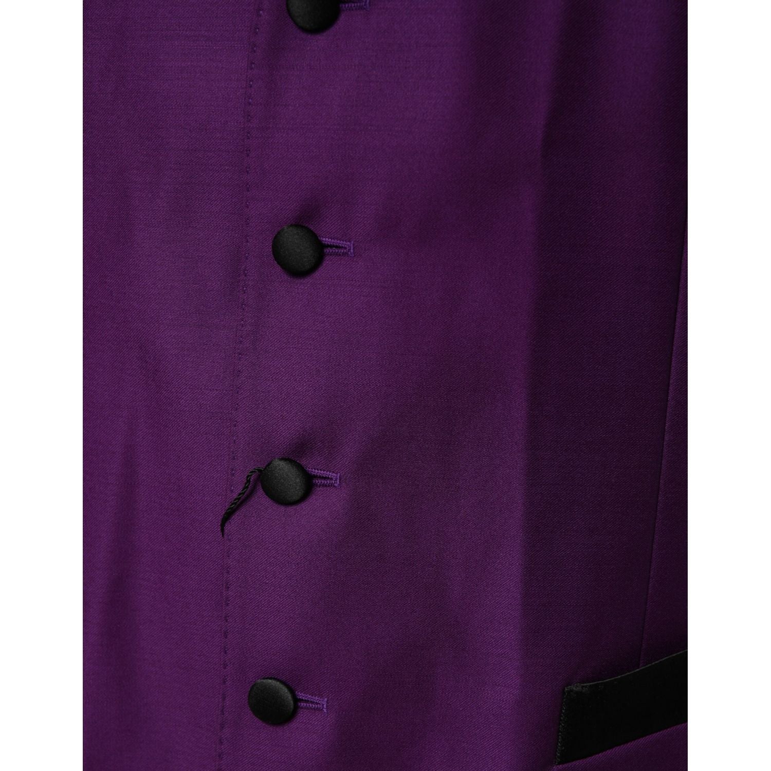 Dolce & Gabbana Purple Wool Dress Formal Waistcoat Vest
