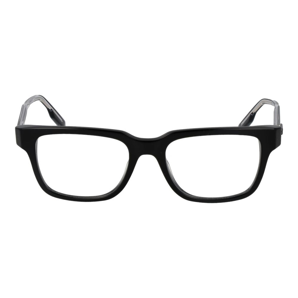 Ermenegildo Zegna Black Men Glasses Frame, full-rim acetate style, size 52-18-145, with demo lenses, includes branded case