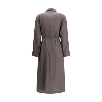 Fendi Brown Silk Casual Dress