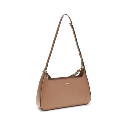 Coccinelle Beige Calf Leather Bos Taurus Shoulder Bag Coccinelle