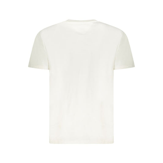 Back view of Tommy Hilfiger White Cotton Men T-Shirt showing simple and elegant design.