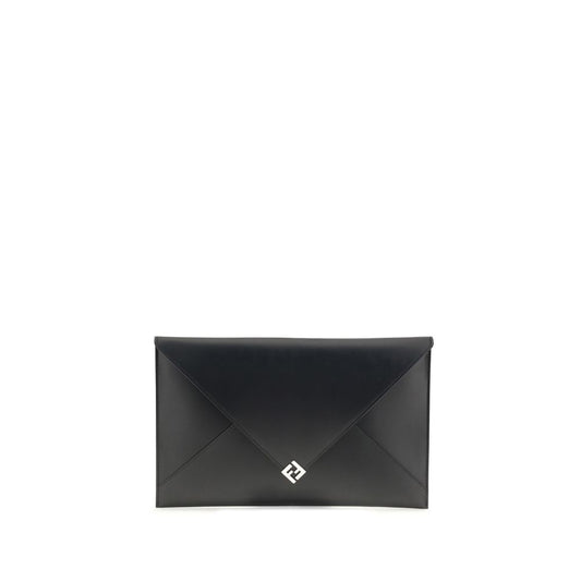 Fendi Black Leather Clutch Bag Fendi