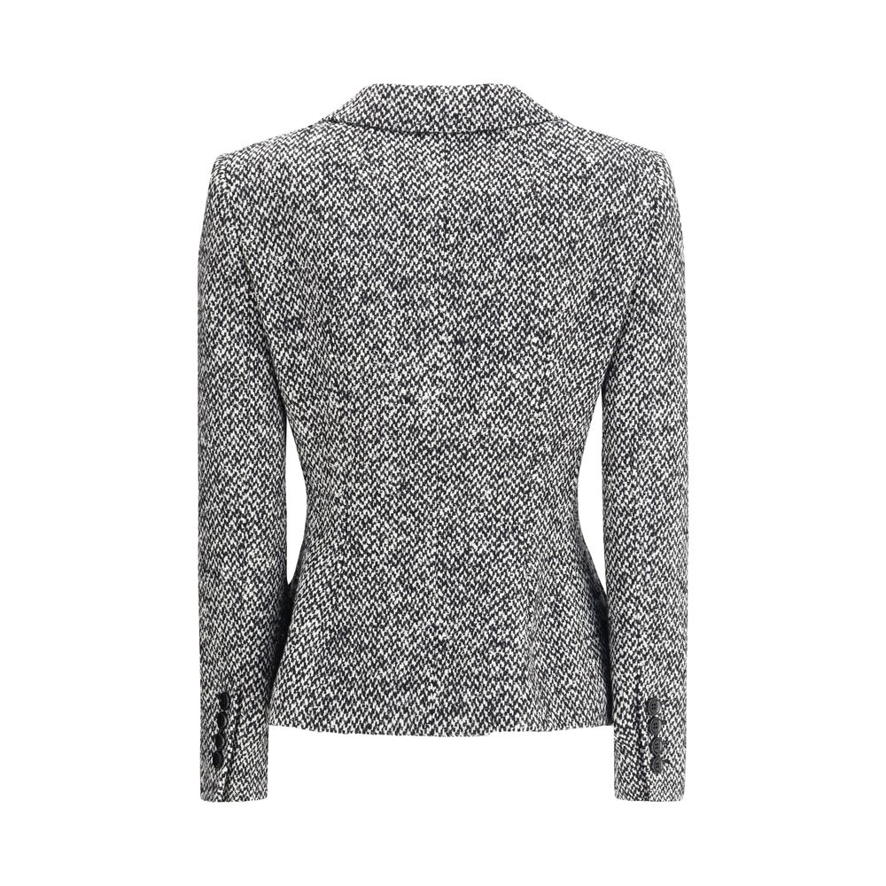 Dolce & Gabbana Gray Fleece Wool Blazer