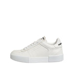 Dolce & Gabbana White Miami Leather Low Top Sneakers Shoes