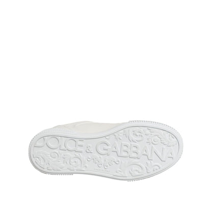 Dolce & Gabbana White Miami Leather Low Top Sneakers Shoes