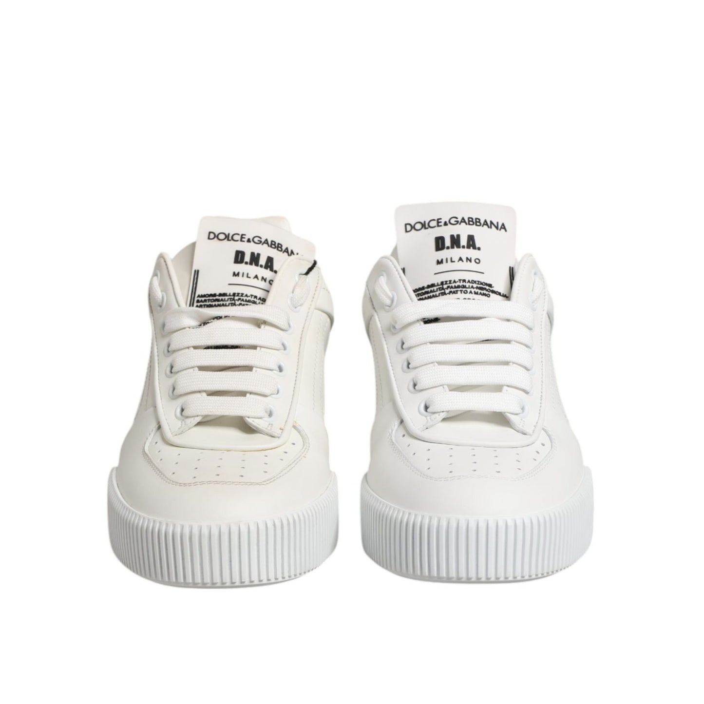 Dolce & Gabbana White Miami Leather Low Top Sneakers Shoes