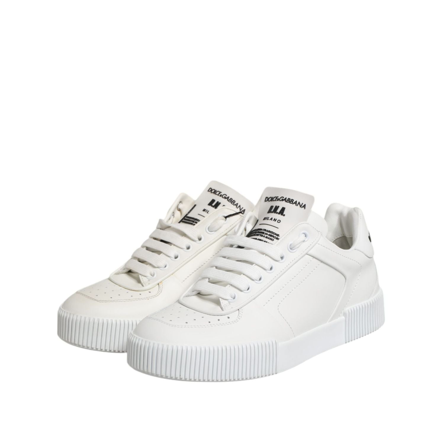 Dolce & Gabbana White Miami Leather Low Top Sneakers Shoes