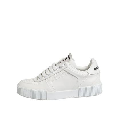 Dolce & Gabbana White Miami Leather Low Top Sneakers Shoes