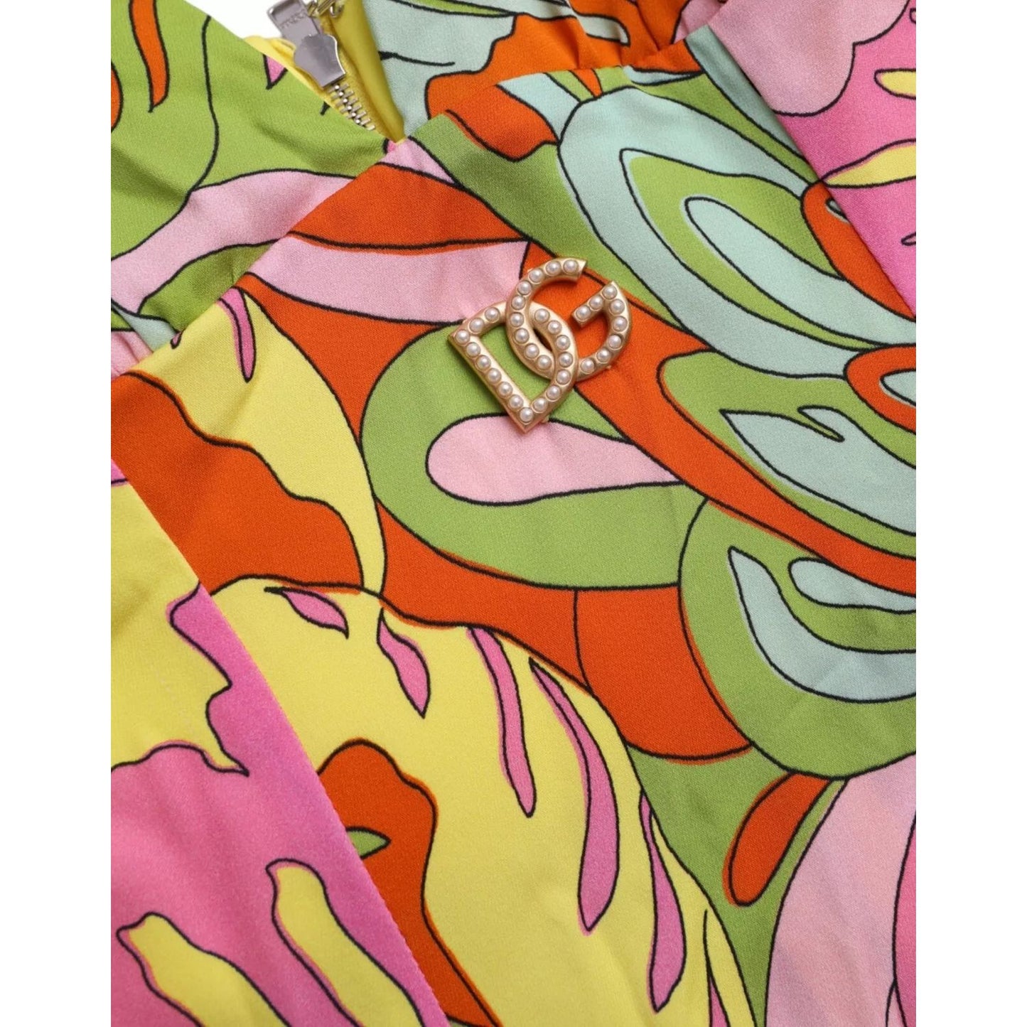 Dolce & Gabbana Multicolor Floral Silk Flared Mini Dress