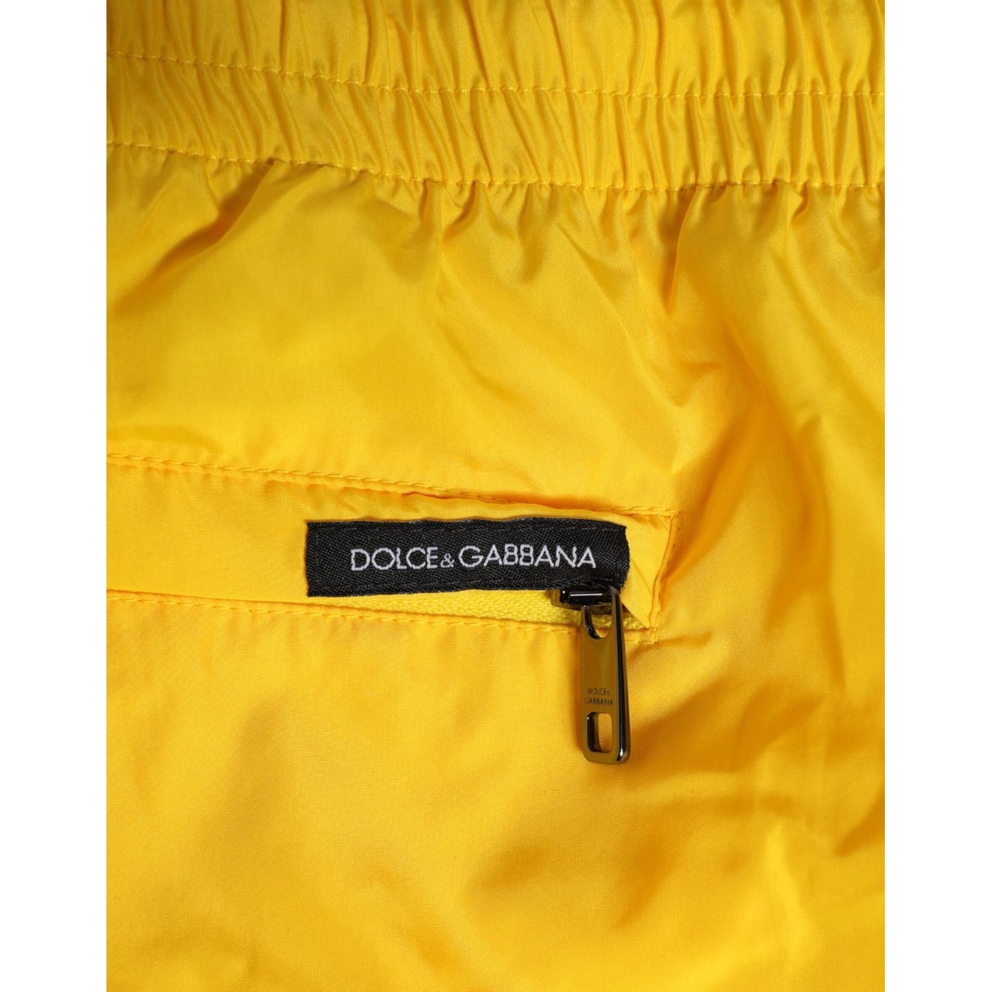 Dolce & Gabbana Yellow Drawstring Beachwear Men Shorts Swimwear