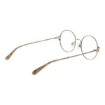 Christian Lacroix Beige Women Glasses Frame, full-rim round metal frame, demo lenses, size 51-18-135, includes branded case.