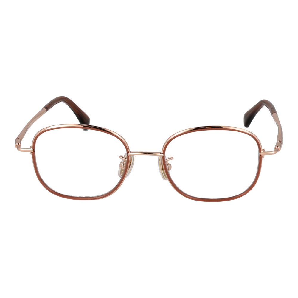 Max Mara Rose Gold Women Glasses Frame in metal full-rim style with demo lenses, elegant and stylish eyewear for women.