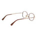 Max Mara Rose Gold Women Glasses Frame, round full-rim metal frame with demo lenses, 48mm width, 39mm height, 135mm frame width.