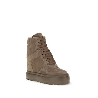 Casadei Beige Calf Leather Bos Taurus Sneakers