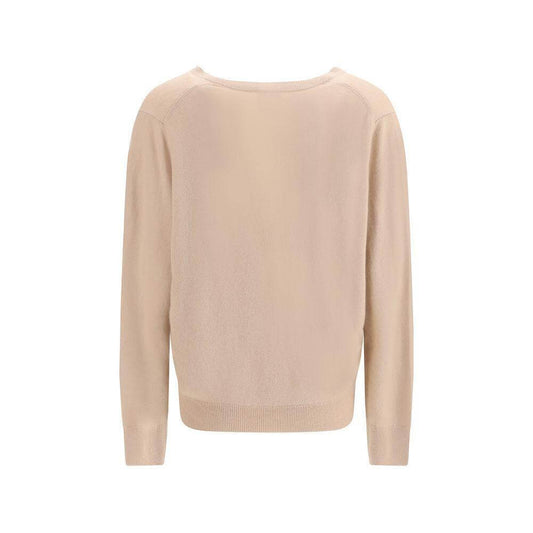 Back view of Allude Cashmere Sweater showcasing ribbed hem and soft design, perfect balance of classicism and comfort, AW25 season.