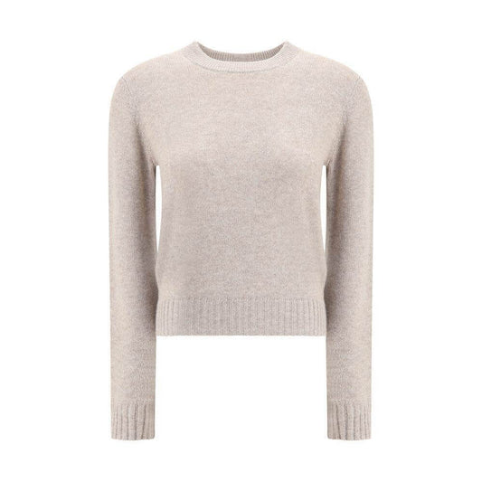 Allude Cashmere Sweater with ribbed crew neck and cuffs, made from 100% cashmere, perfect for winter wardrobe elegance and comfort.