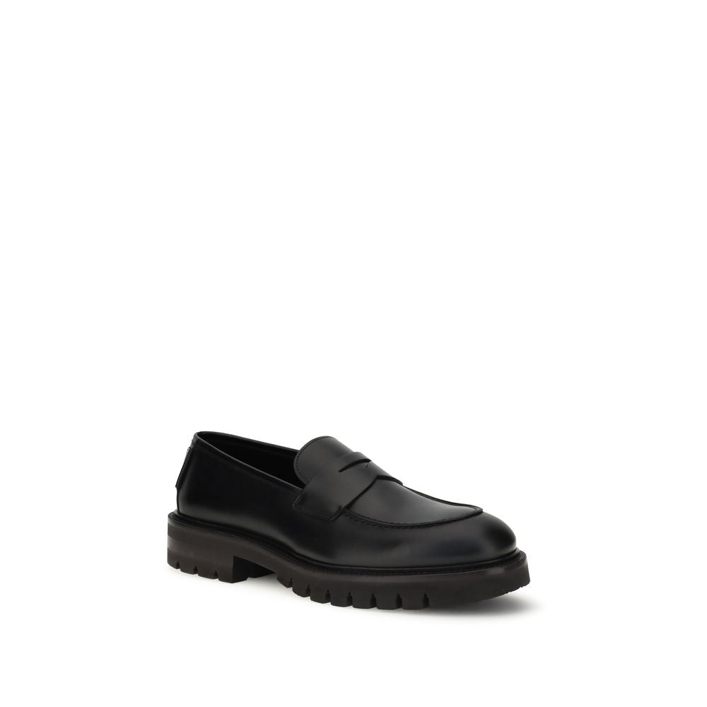 Ferragamo Black Calf Leather Bos Taurus Slip-On Loafers 1728,72470364320,Black,EU39/US6,EU40/US7,EU41.5/US8.5,EU42.5/US9.5,EU42/US9,EU43/US10,EU44/US11,Ferragamo,Loafers - Shoes,Men,New with tags,Shoes,Slip-On Loafers - Loafers - Shoes