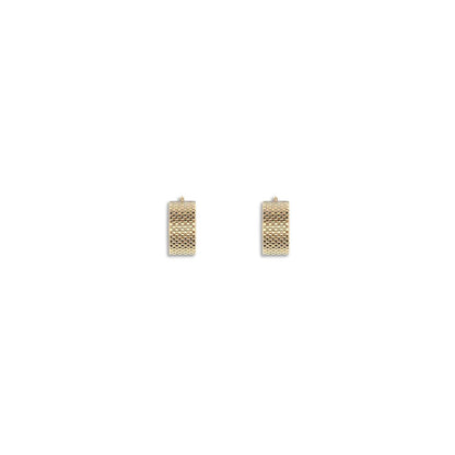 Jil Sander Gold Brass Earrings with geometric texture in a minimalist design, silver tone, ideal for elegant and sophisticated styles.