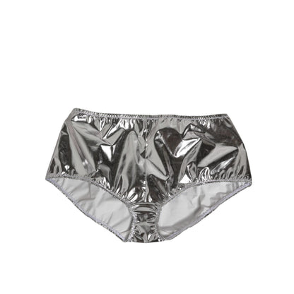 Dolce & Gabbana Silver Metallic High Waist Bikini Bottom Women  Underwear