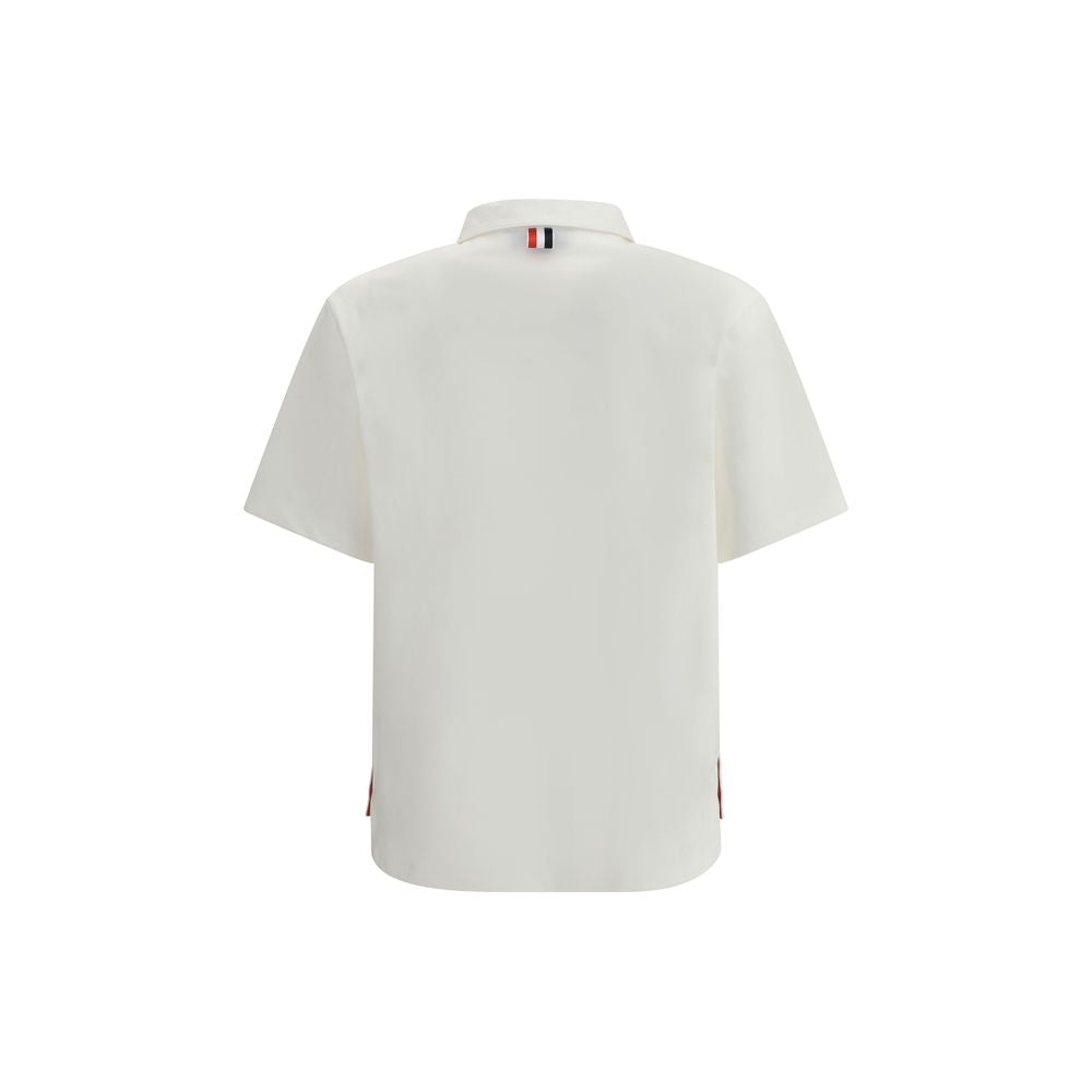 Thom Browne White Cotton Polo Shirt