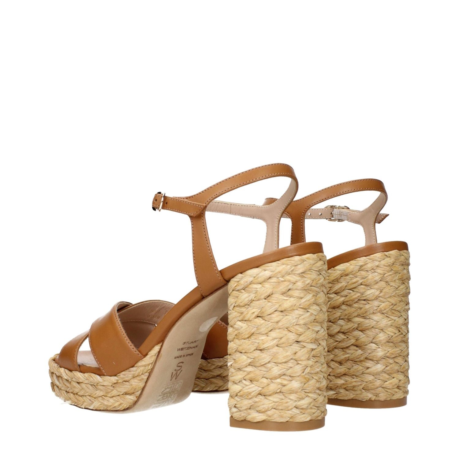 Stuart Weitzman Brown Leather Platform Sandals