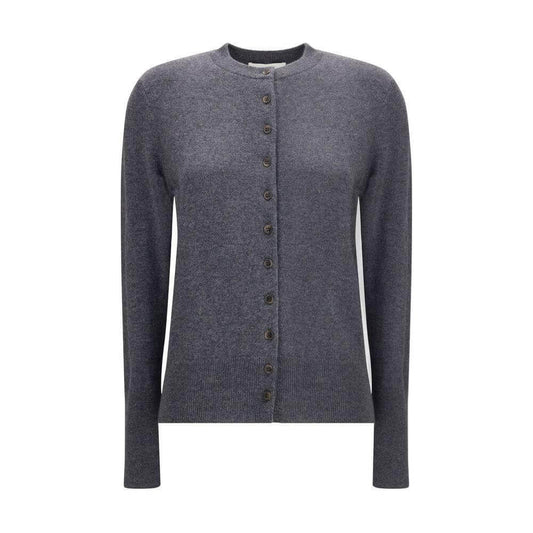 Lisa Yang Nellia Cardigan in cashmere with classic crew neck and button closure, featuring ribbed trim, perfect for elegant looks.