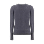 Back view of Lisa Yang Nellia Cardigan in fine cashmere with a crew neck, ribbed trim, and buttoned cuffs, perfect for AW25 season.