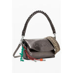Desigual Bronze Polyethylene Women Handbag with adjustable straps and contrasting details.