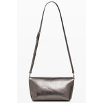 Desigual Bronze Polyethylene Women Handbag with adjustable strap and relief logo, showcasing edgy style and multi-pocket design.