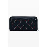 Desigual Black Polyethylene Women Wallet with stylish design and secure zip closure, featuring contrasting details and multiple compartments.