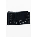 Desigual Black Polyethylene Women Wallet with zip and snap closures, featuring stylish contrasting details, perfect for organizing essentials.