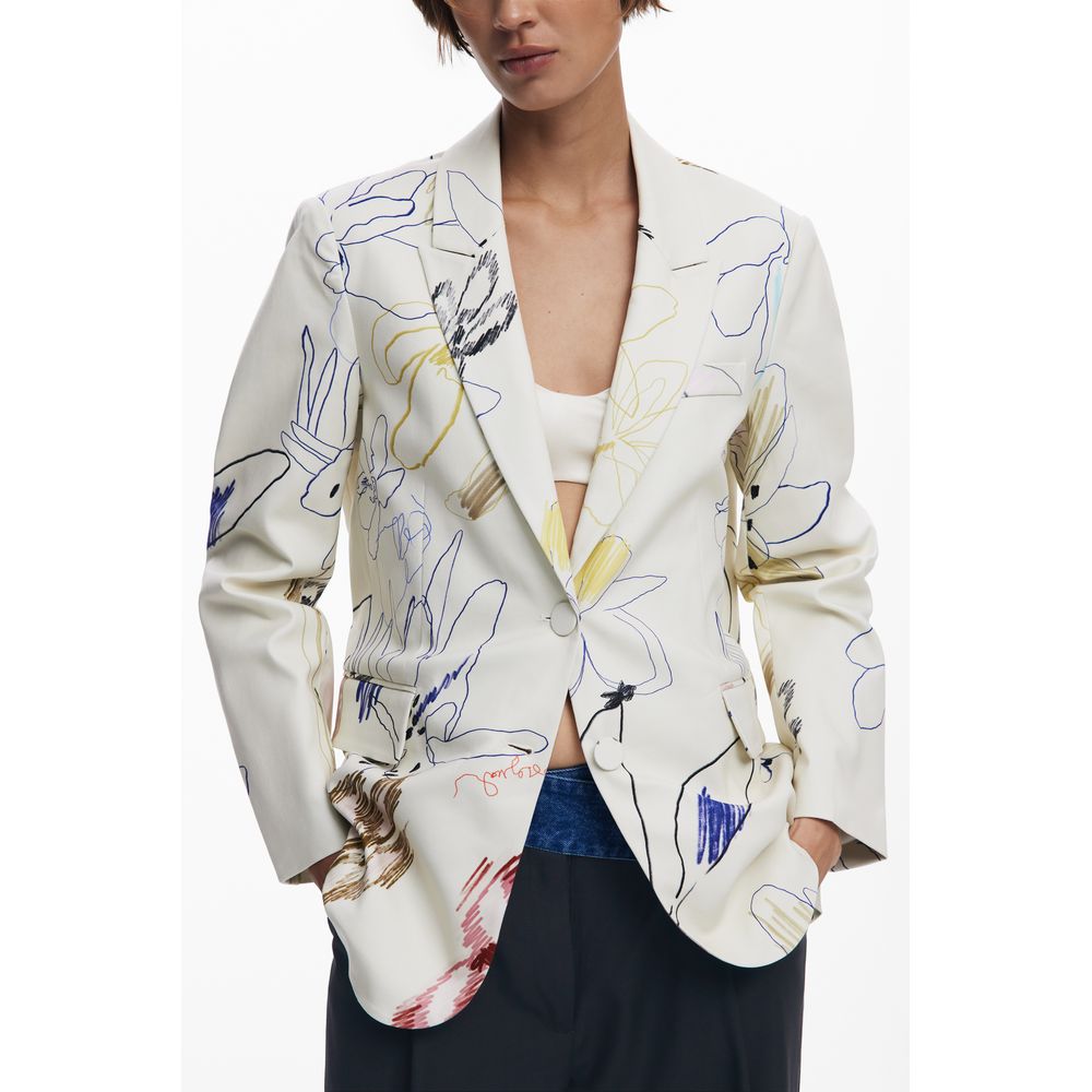 Desigual White Polyester Jackets & Coat