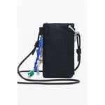 Desigual Black Polyethylene Women Wallet with contrast details and strap, stylish mini-crossover design for fashion and functionality.