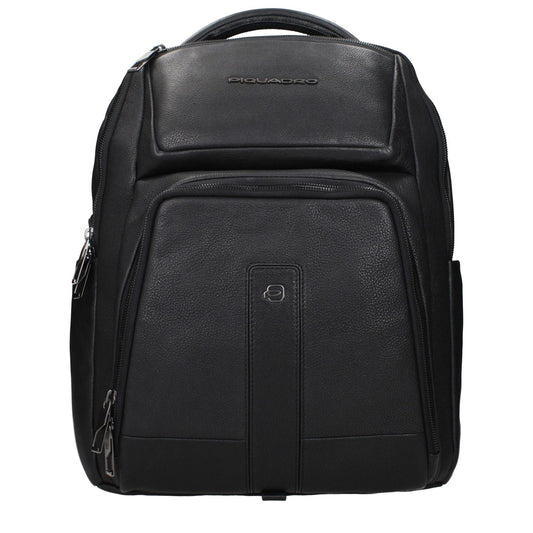 Piquadro Black Leather Backpack