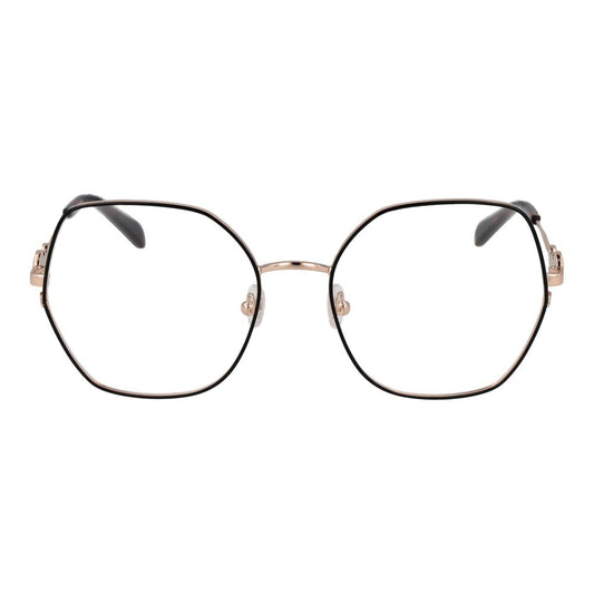 Emilio Pucci Black Women Glasses Frame in full-rim metal design with demo lenses, size 55-18-140, featuring square style and branded case included.