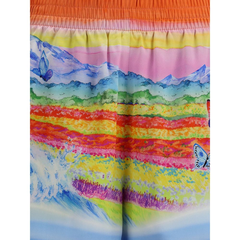 Casablanca Multicolor Silk Bermuda Shorts